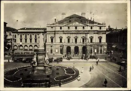 Ak Milano Mailand Lombardia, Piazza e Teatro della Scala