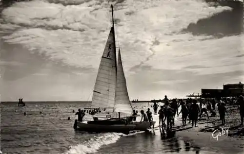 Ak La Tranche sur Mer Vendée, Strand, Segelboot