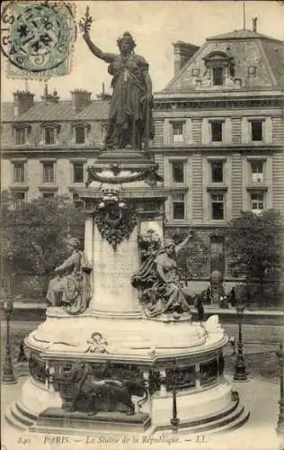 Ak Paris I Louvre, Statue de la Republique