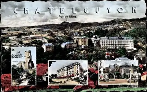 Ak Chatelguyon, Chateau de Tournoel, Grand Hotel, Souce Yvonne, Theater, Station Thermale, Panorama