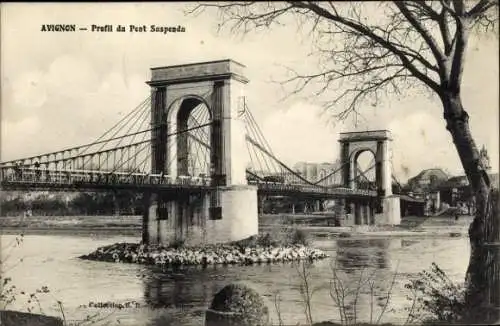 Ak Avignon Vaucluse, Hängebrücke