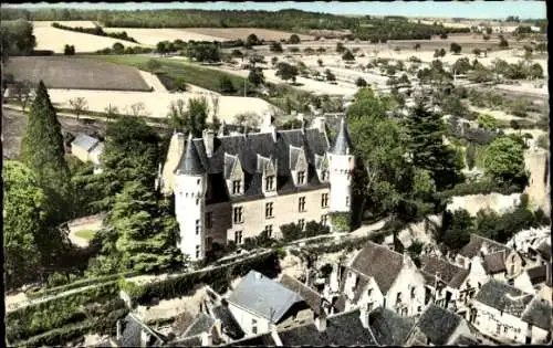 Ak Montrésor Indre et Loire, Schloss, Luftaufnahme