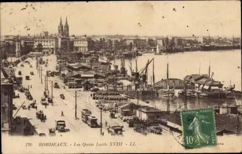 Ak Bordeaux Gironde, Hafen Louis XVIII