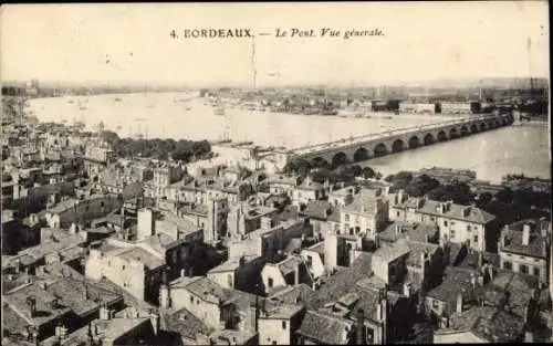 Ak Bordeaux Gironde, Gesamtansicht, Brücke