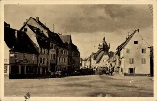 Ak Sélestat Schlettstadt Elsass Bas Rhin, Rue Raymond Poincaré, Fausse Porte, Restaurant