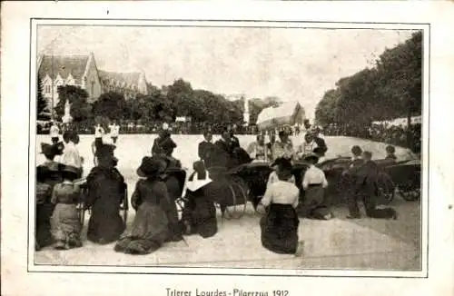 Ak Trier an der Mosel, Lourdes, Pilgerzug 1912