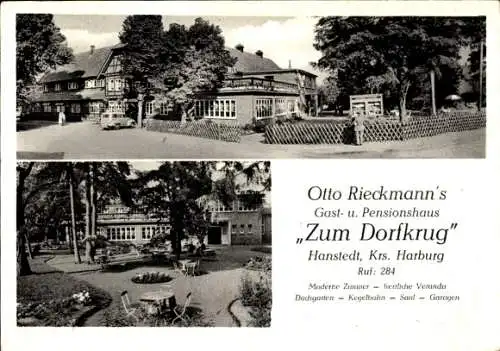Ak Hanstedt in der Nordheide, Otto Rieckmanns Gasthaus Zum Dorfkrug, Garten
