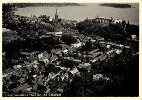 Ak Plön am See Holstein, Fliegeraufnahme