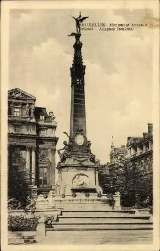 Ak Bruxelles Brüssel, Anspach Denkmal