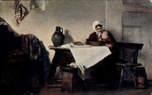 Künstler Ak Harburger, Mutterglück, Frau mit Kind