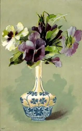 Ak Stiefmütterchen in der Blumenvase