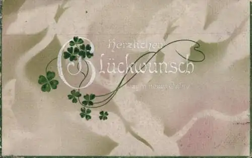 Ak Glückwunsch Neujahr, Glücksklee