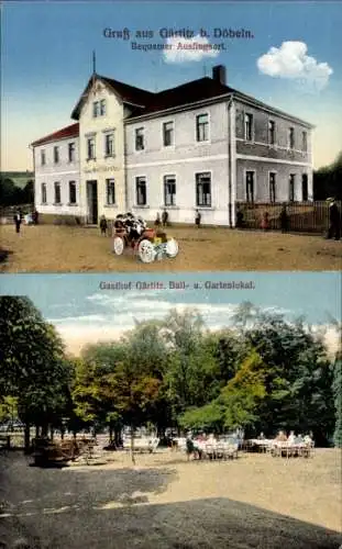 Ak Gärtitz Döbeln in Sachsen, Gasthof Gärtitz, Balllokal, Garten