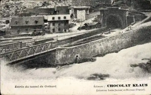 Ak Le Locle Kt Neuenburg, Tunnel Gothard, Chocolat Klaus