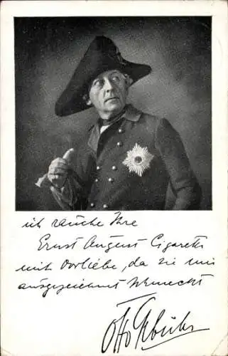 Ak Schauspieler Otto Gebühr, Portrait in Uniform, Autogramm