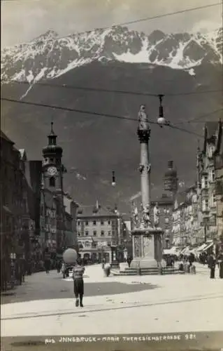 Ak Innsbruck in Tirol, Maria Theresien Straße, Denkmal