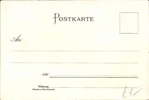 Künstler Litho Hildesheim in Niedersachsen, Dom mit Rosenstrauch, Templerhaus und Haus Wedekind