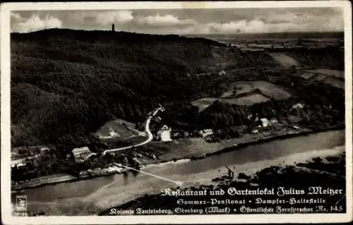 Ak Oderberg im Kreis Barnim, Restaurant Julius Meltzer, Dampferhaltestelle, Kolonie Teufelsberg