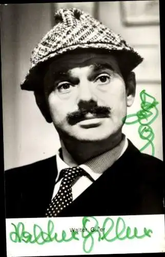 Ak Schauspieler Walter Giller, Portrait, Autogramm, Hut