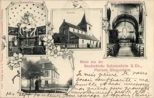 Ak Hohatzenheim Wingersheim les Quatre Bans Bas Rhin, Gnadenkirche, Gnadenkapelle, Gnadenbild