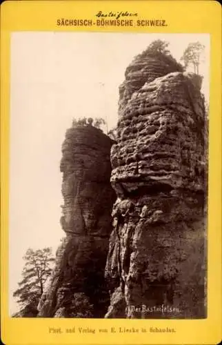 Kabinett Foto Lohmen Sächsische Schweiz, Basteifelsen