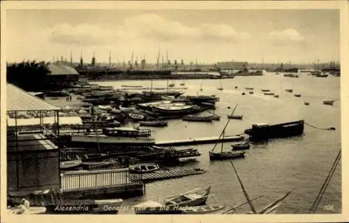 Ak Alexandria Ägypten, Gesamansicht vom Hafen