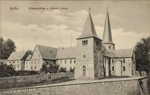 Ak Fulda in Hessen, Michaeliskirche, bischöfliches Palais