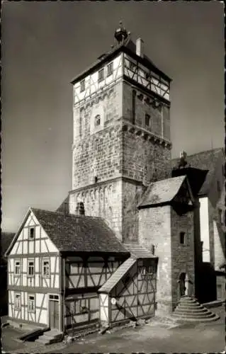 Ak Bischofsheim an der Rhön, Centturm, Fachwerk