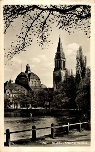 Ak Kiel, Kleiner Kiel, Theater, Rathaus