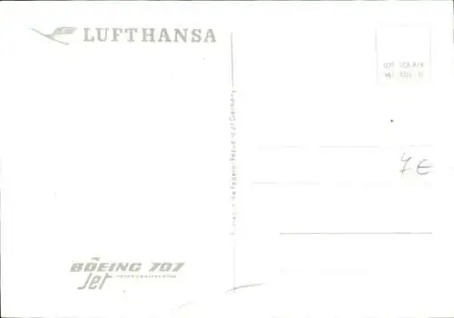 Ak Deutsches Passagierflugzeug der Lufthansa, Boeing 707 Jet Intercontinental, D-ABOG