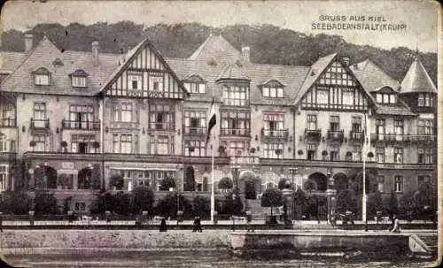 Ak Kiel, Seebadeanstalt Krupp, Steg