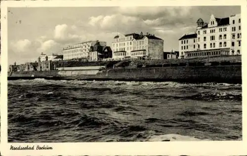 Ak Nordseebad Borkum, Häuser am Strand