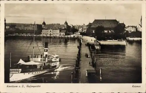 Ak Konstanz am Bodensee, Hafen, Steg, Schiff