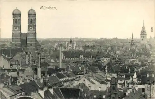 Ak München, Stadtpanorama, Frauenkirche