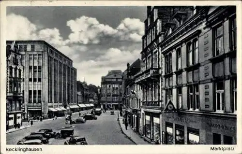 Ak Recklinghausen im Ruhrgebiet, Marktplatz, Commerzbank