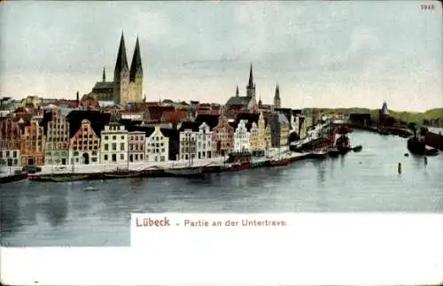 Ak Hansestadt Lübeck, an der Untertrave