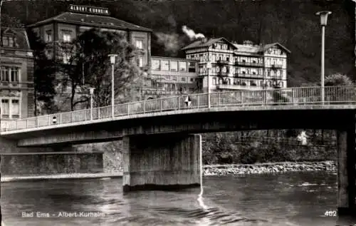 Ak Bad Ems an der Lahn, Albert-Kurheim, Brücke