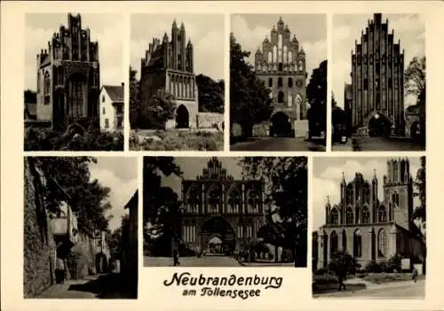 Ak Neubrandenburg in Mecklenburg, Teilansichten, Tore, Backsteingotik