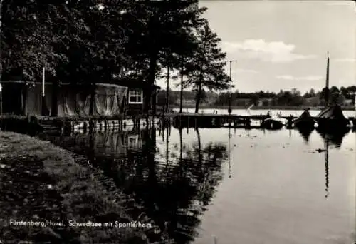 Ak Fürstenberg an der Havel, Schwedtsee, Sportlerheim