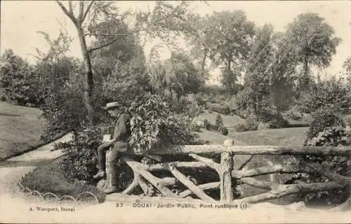 Ak Douai Nord, Jardin Public, Pont rustique