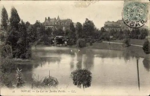 Ak Douai Nord, Le Lac au Jardin Public