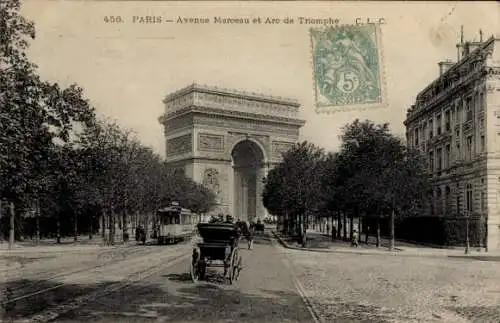 Ak Paris VIII, Avenue Marceau, Arc de Triomphe