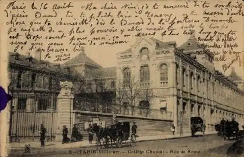 Ak Paris VIIIe Élysée, Collège Chaptal, Rue de Rome