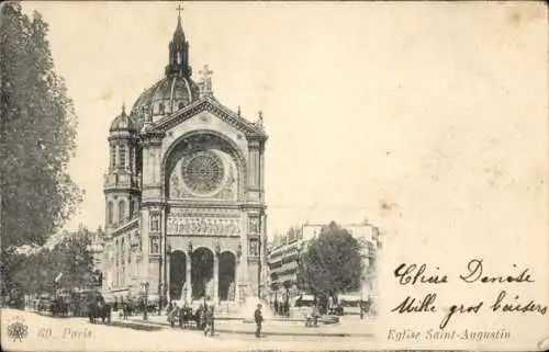 Ak Paris VIIIe Élysée, Kirche Saint-Augustin