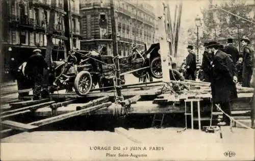 Ak Paris VIII, Place Saint Augustin, der Sturm vom 15. Juni