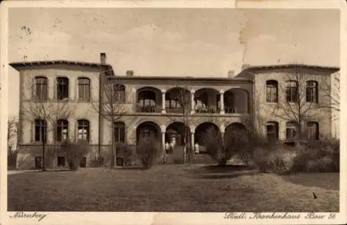 Ak Nürnberg in Mittelfranken, Städt. Krankenhaus, Bau 1936