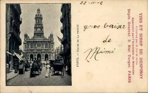 Ak Paris IX, Dreifaltigkeitskirche