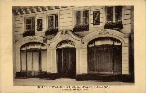 Ak Paris XI, Hotel Royal Opera, Rue d'Antin