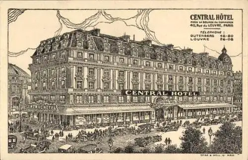 Litho Paris I, Rue du Louvre, Central Hotel