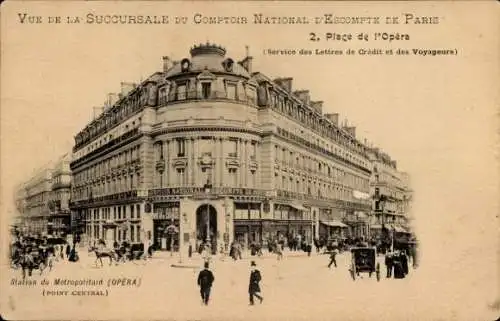 Ak Opéra Paris IX, Metropolitain Station